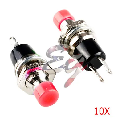 Red 10Pcs 7mm Mini Momentary On/Off Lockless Micro Push Button SPST Switch • $4.99