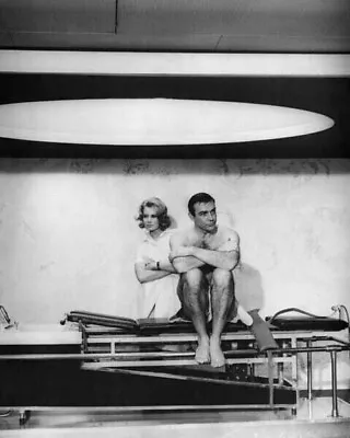 Thunderball Sean Connery Sits On Massage Table Molly Peters Behind 8x10 Photo • $10.99