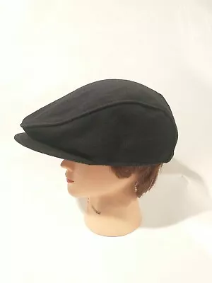 KANGOL Mens Newsboy Textured Wool Hudson Cap Style Hat Sz Medium Black Cap • $35.89