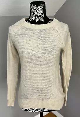 Mossimo Sweater Cardigan Long Sleeve Cuffed Round Neck Lightweight Size XS Beige • $2.95