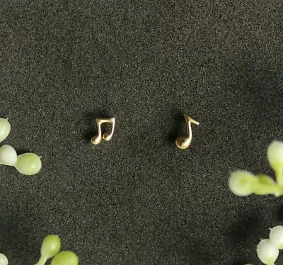 14k Solid Gold Musical Notes Stud Piercing Jewelry Nose Ear Piercing Jewelry. • $174.77