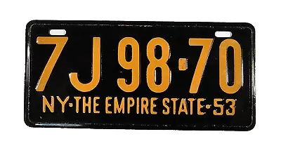 1953 NY New York Empire Wheaties Miniature Cereal Bicycle License Plate 7J98-70 • $6.62