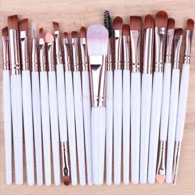 20Pcs Makeup Brush Set Eyeshadow Eyebrow Powder Foundation Contour Lip Brushes • $18.78