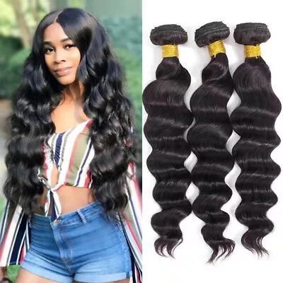 10A Human Hair Bundles Loose Deep Wave Bundles Weft  Brazilian Remy Virgin Hair • $42.03