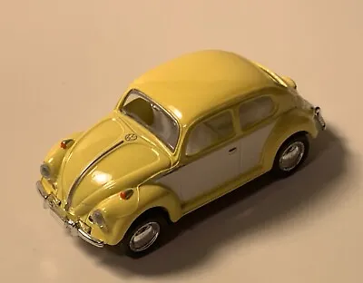 Kinsmart 2 Tone Miniature 1967 Volkswagen Classical Light Yellow Beetle Car 1:64 • $3.99