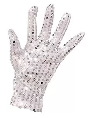 MICHAEL JACKSON SEQUIN GLOVE SILVER - BILLIE JEAN NEW!! Free Shipping • $8.75