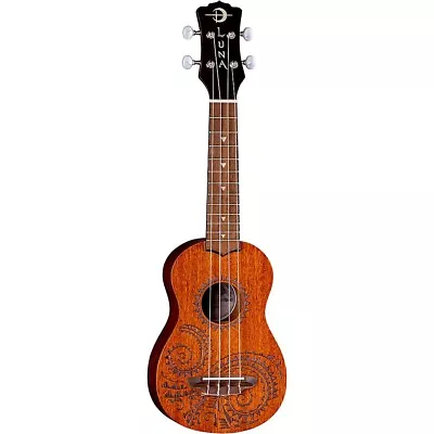 Luna Guitars Tattoo Mahogany Soprano Ukulele Mahogany • $89