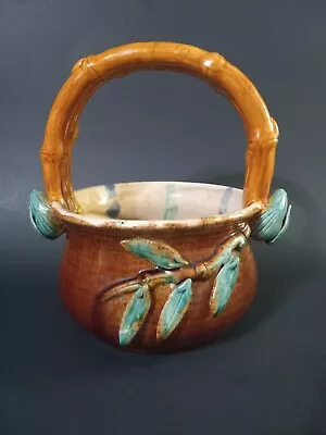 Ceramic Bamboo Bud Planter Pot Basket - Majolica  • $19.90