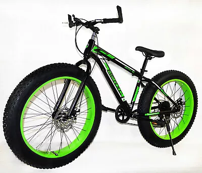 Large Tire Heavy Duty Fat Wheel Mountain Bike (Premium Green & Black Bicycle) • $472.37