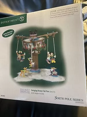 Dept. 56 North Pole Disney Showcase SWINGING DISNEY FAB FIVE New With Coa • $400