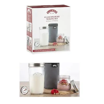 Kilner Glass Yoghurt Making Jar Set Overnight Oat Preserve Jar 0.5L 0.25L Recipe • £20.99