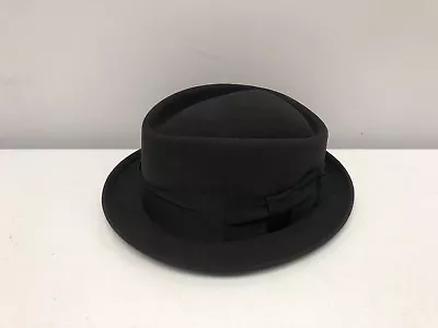 Vintage 50’s Penney's Marathon Black Wide Band Fedora Hat Size 7 • $119.99