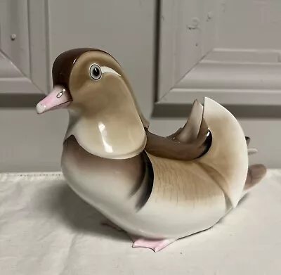 Noritake Nippon Toki Kaisha Porcelain Mandarin Duck Figurine Excellent Condition • £38.61