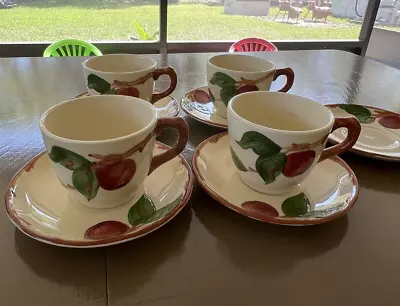 Vintage Franciscan Apple 4 Cup And Saucer Sets • $24.99