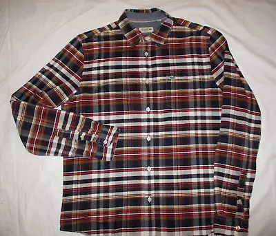 Near New Lacoste  Mens French Designer Nice Warm Check   Cotton Shirt Medium • $39.99