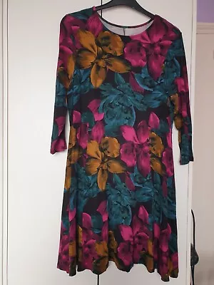 Ladies Matalan Multi Coloured Dress Size L • £0.99