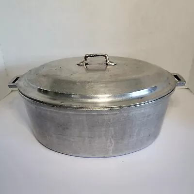 Vintage Miracle Maid G2 Cast Aluminum Dutch Oven W Lid Roaster Model 2526227 • $39