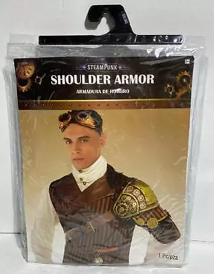 Men's Brown Faux Leather Steampunk Shoulder Armor Halloween Costume Accessory • $34.95
