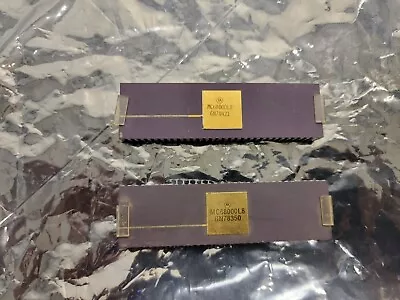 Rare Pair Of Motorola MC6800L8 -  16/32 Bit Gold Ceramic CPU • $25