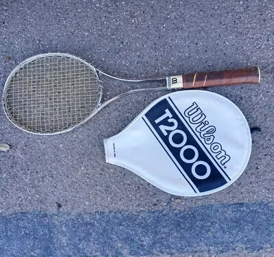 Vintage 1967 Wilson T2000 Tennis Racket W/ Cover 26.875x9.125  (Jimmy Connors) • $16.99