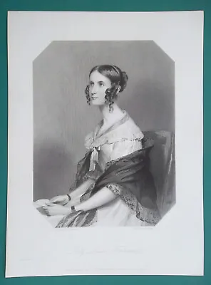 LADY LOUISA FORTESCUE Of Queen Victoria Royal Court -SUPERB 1840 Antique Print • $44.95