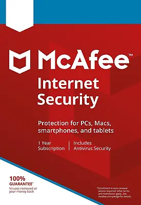 McAfee Internet Security 2022 10 Device (10 PC) 1 Year Antivirus • $7.83