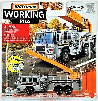 Matchbox '23 -Pierce Quantum Aerial Ladder Truck -Working Rigs 70th Anniversary • $10.99