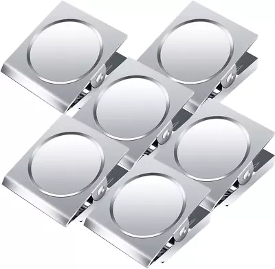 6 Pack Magnetic Clips Stainless Steel Magnetic Clip Clip Magnets Best For House • $11.63