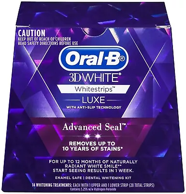 $31.96 • Buy Oral B 3D White Luxe Advanced Seal Teeth Whitening White Strips 14 Pack NEW