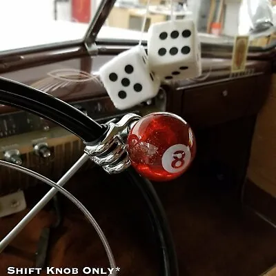 Translucent Red 8 Ball Billiard Suicide Brody Steering Wheel Knob Metal Flake V8 • $63.95