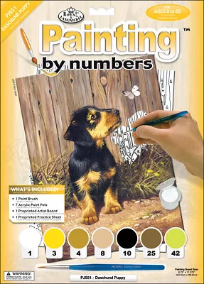 Royal & Langnickel(R) Small Paint By Number Kit 8.75 X11.75 -Dachshund Puppy PJS • $28.30
