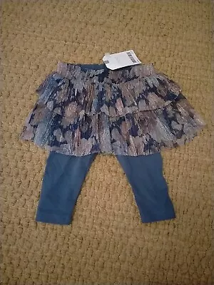 NEXT Baby Girls Blue Leggings Foil Tutu Skirt 3-6 Months BNWT 💞 • £8.95