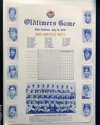 Vintage 1979 New York Mets 1969 Miracle Mets Old Timers Day Baseball Scorecard • $5.99