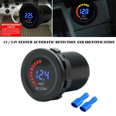 Car Motorcycle RV 12-24V Dual LED Digital Voltmeter Ammeter Amp Meter Gauge 1PC • $18