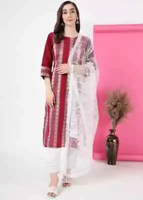 Indian Women's Tunic Kurti Pant Set Designer Wedding Wear Salwar Kameez Clothes • $66.03