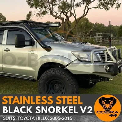 Cobra 4x4 Gen 2 4  Black Stainless Steel Snorkel Kit Suits Toyota Hilux N70 • $719