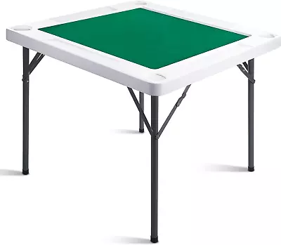 Folding Card Game Table 34.65 Inches Foldable Mahjong Table Plastic And Metal F • $173.56