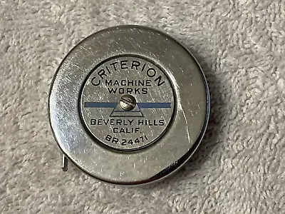 Vintage Advertising Tape Measure Criterion Mach. Works Pocket Handy NICE. • $19.99