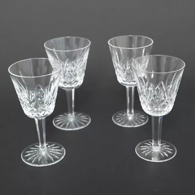 Set Of 4 Vintage Waterford Cut Crystal Lismore Claret Wine Goblets Hock Stemware • $44.99