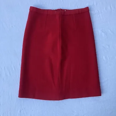 Designer Knits Richard Steven Skirt Size 16 Red Virgin Wool Vintage 60s Mad Men • $19.95