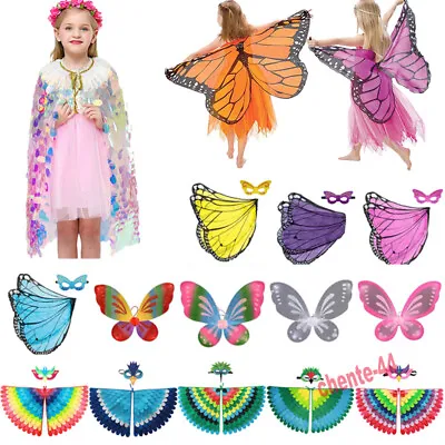 £11.99 • Buy Owl Bird Butterfly Wing Cosplay Costume Halloween Party Fancy Dress Kids Girls