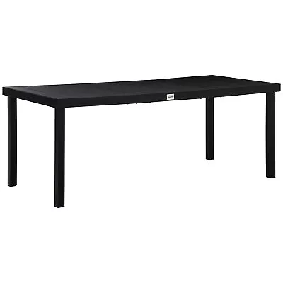Outsunny Garden Dining Table For 8 Aluminium Frame For Patio Lawn Black • £154.99