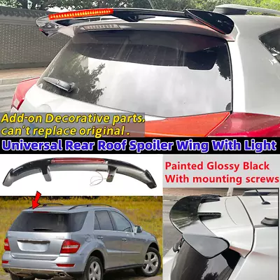 Universal Fit For Mercedes ML-Class 06-11 Gloss Black Rear Roof Spoiler W/Light • $86.20