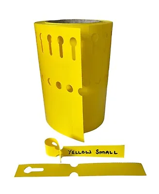 Yellow Small Garden Plant Or Tree Loop Lock Labels Tags Writable And Waterproof • £2.89