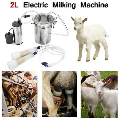 2L Automatic Portable Electric Milking Machine Vacuum Pump For Farm Sheep Goat • $59.50