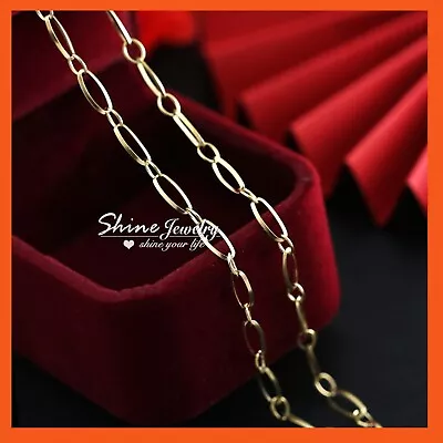 LADY GIRLS KIDS 9K GOLD GF CABLE RING LINKS CHAIN Pendant For Charm Pendant 38cm • $7.74