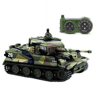 1:72 German Tiger I Panzer Tank Military Remote Control Mini RC Tank With Sound • $19.98