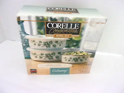 $19.90 • Buy Corelle Coordinates Callaway Ivy Set Of 3 Bowl Set With Lids NEW IN BOX
