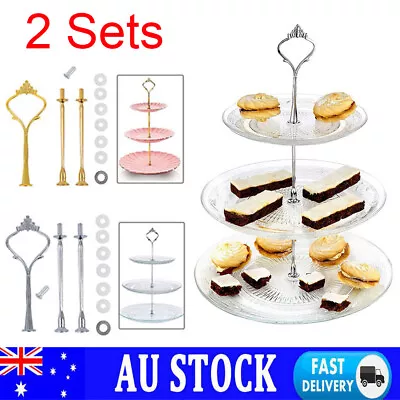 Cake Stand Fitting 3 Tier Heavy Gold Crown Handle Hardware High Tea For Plates • $9.46