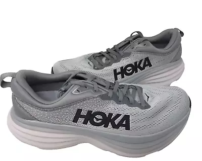 Hoka Men's Bondi 8 Gray Comfort Lace Up Sneakers Size:10 #1123202SHMS 81H • $165